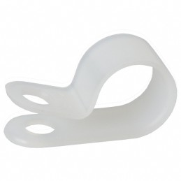 10 pcs : 7631 - CBL CLAMP P-TYPE WHITE FASTENER