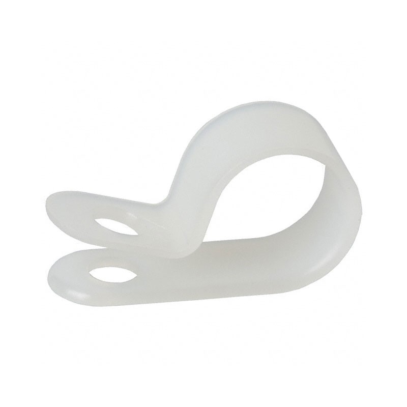 10 pcs : 7633 - CBL CLAMP P-TYPE WHITE FASTENER