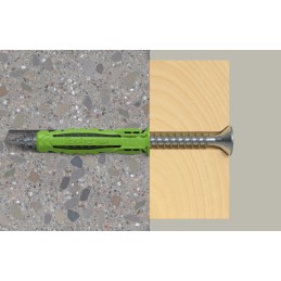 1 Box of 90 - Fischer Fixings Green Wall Plug, 30mm Length, 6mm Fixing Hole Diameter