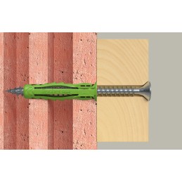 1 Box of 90 - Fischer Fixings Green Wall Plug, 30mm Length, 6mm Fixing Hole Diameter
