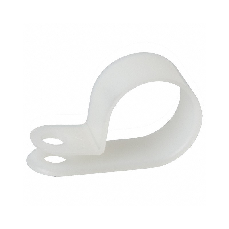 10 pcs : 7636 - CBL CLAMP P-TYPE WHITE FASTENER