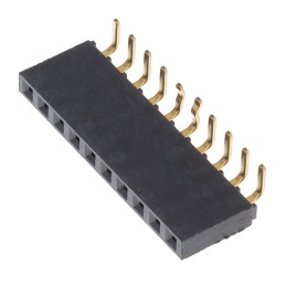 10 pcs : SSW-110-02-G-S-RA-LL - CONN RCPT 10POS 0.1 GOLD PCB R/A