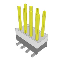 10 pcs : HW-04-15-L-D-250-SM-A - CONN HDR 8POS 0.1 STACK SMD GOLD