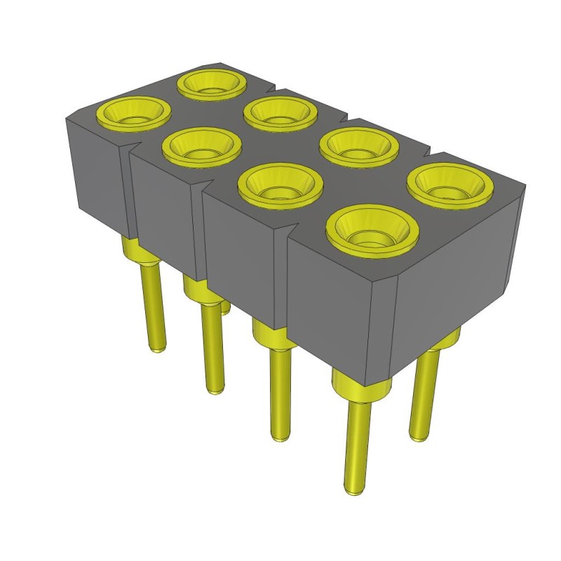 10 pcs : SD-104-G-2 - CONN SKT .100' 8POS