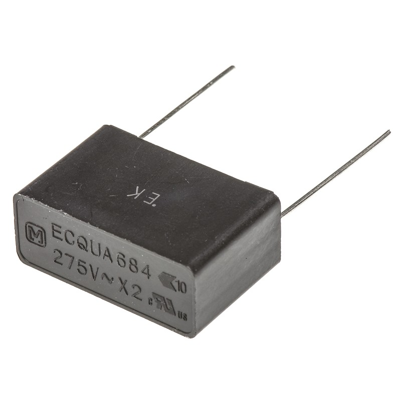 5 pcs - Panasonic ECQUA Polypropylene Film Capacitor, 275V ac, ±10%, 680nF, Through Hole