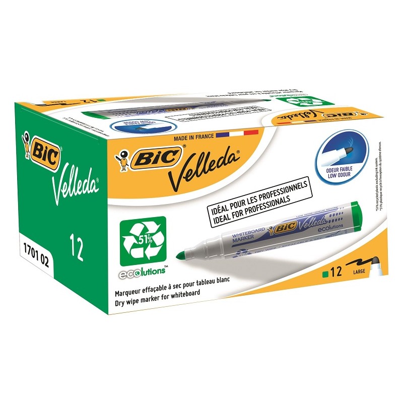1 pcs - BIC White Board Marker, 12 Green, 1.5 mm Tip Size