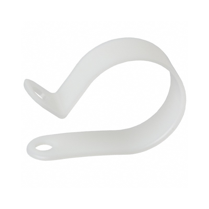 10 pcs : 7638 - CBL CLAMP P-TYPE WHITE FASTENER