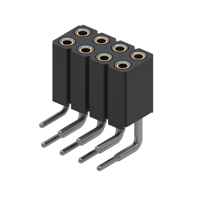 10 pcs : 803-43-008-20-001000 - CONN RCPT 8POS 0.1 GOLD PCB R/A