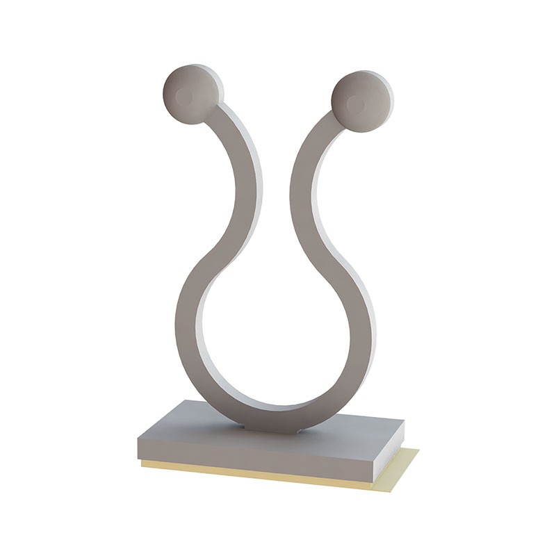 10 pcs : 23EZAB580TAB - CBL CLIP TWIST LOCK NAT ADHESIVE