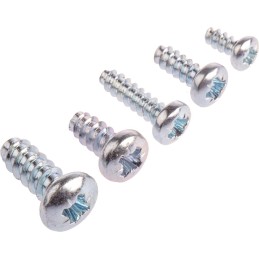 1 Kit - RS PRO Bright Zinc Plated, Clear Passivated Steel Pan Head Thread Forming Screw, No.4, No.6, No.8, No.10 x