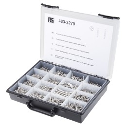1 Kit - RS PRO Stainless Steel 1250 Piece Pozidriv, Slot Drive Screw/Bolt Kit