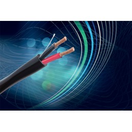 1 Reel of 100 M - Belden 2 Core Speaker Cable, 1.5 mm² CSA, 6.8mm od, 100m, Black