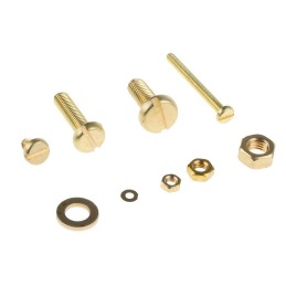 1 Kit - RS PRO Brass 2061 Piece Slot Drive Screw/Bolt, Nut & Washer Kit