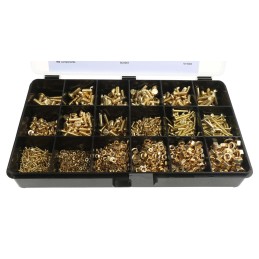 1 Kit - RS PRO Brass 2061 Piece Slot Drive Screw/Bolt, Nut & Washer Kit