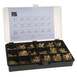 1 Kit - RS PRO Brass 2061 Piece Slot Drive Screw/Bolt, Nut & Washer Kit