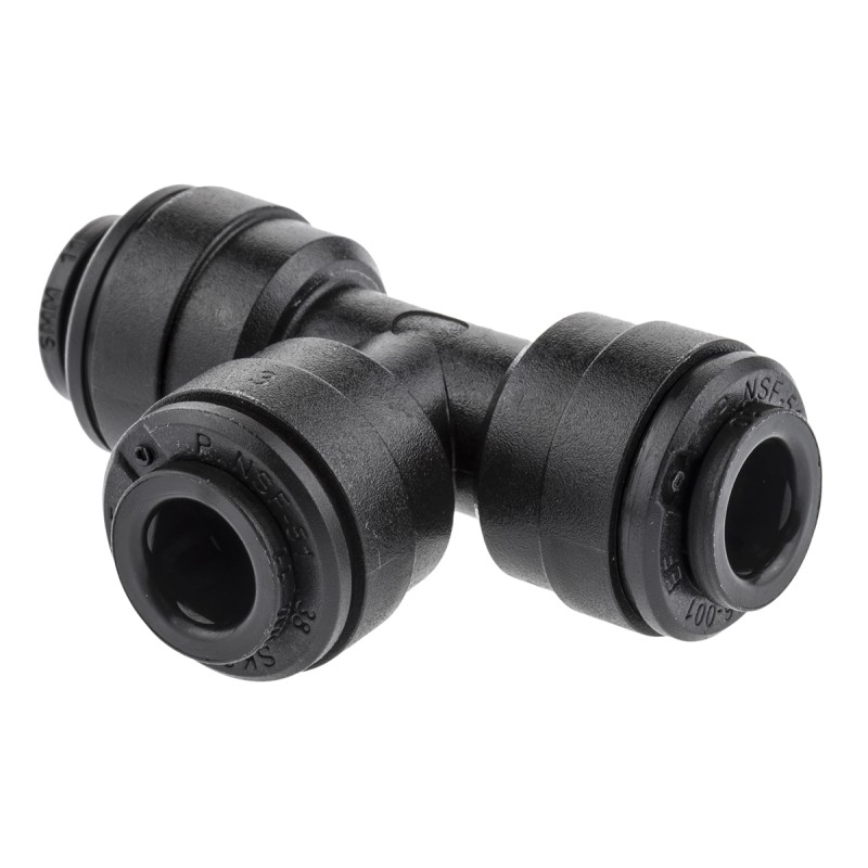 1 Bag of 5 - John Guest PM Series Tee Tube-to-Tube Adaptor Push In 6 mm, Push In 6 mm to Push In 6 mm, Tube-to-Tube Connection S