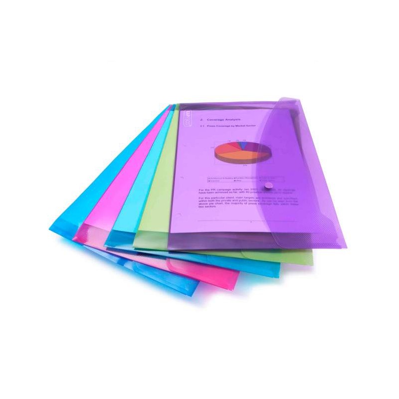 1 pcs - Rapesco Assorted Foolscap Punched Pocket