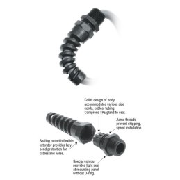 10 pcs : 3254 - CABLE GRIP 4.6-7.93MM 3/8' NPT