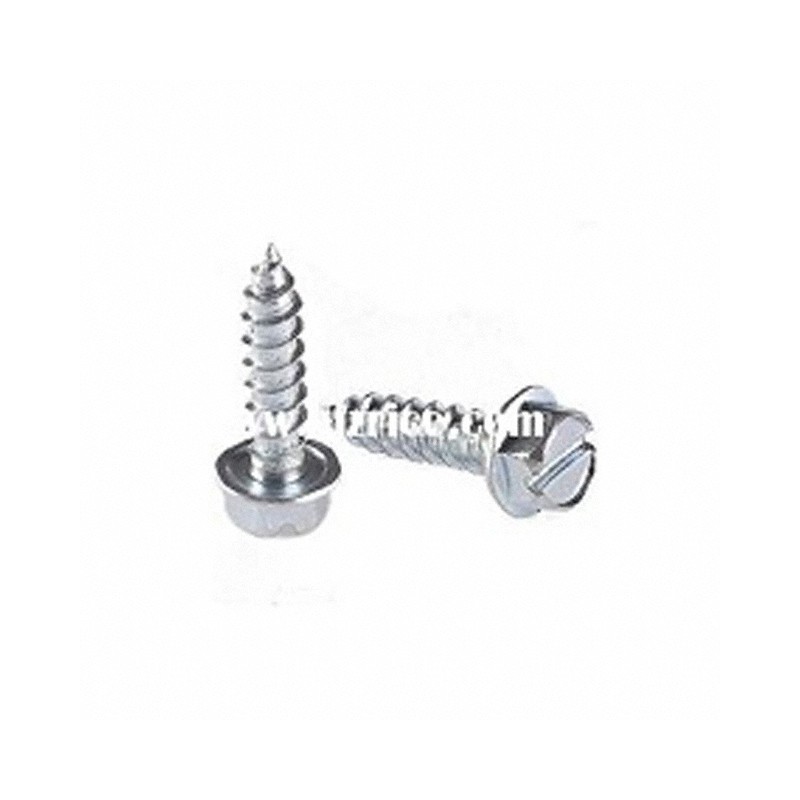 10 pcs : 9575 - SHEET METAL SCREW HEX SLOTTED 4
