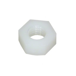 10 pcs : 04M080125HN - HEX NUT, NATURAL, NYLON, M8 X 1.