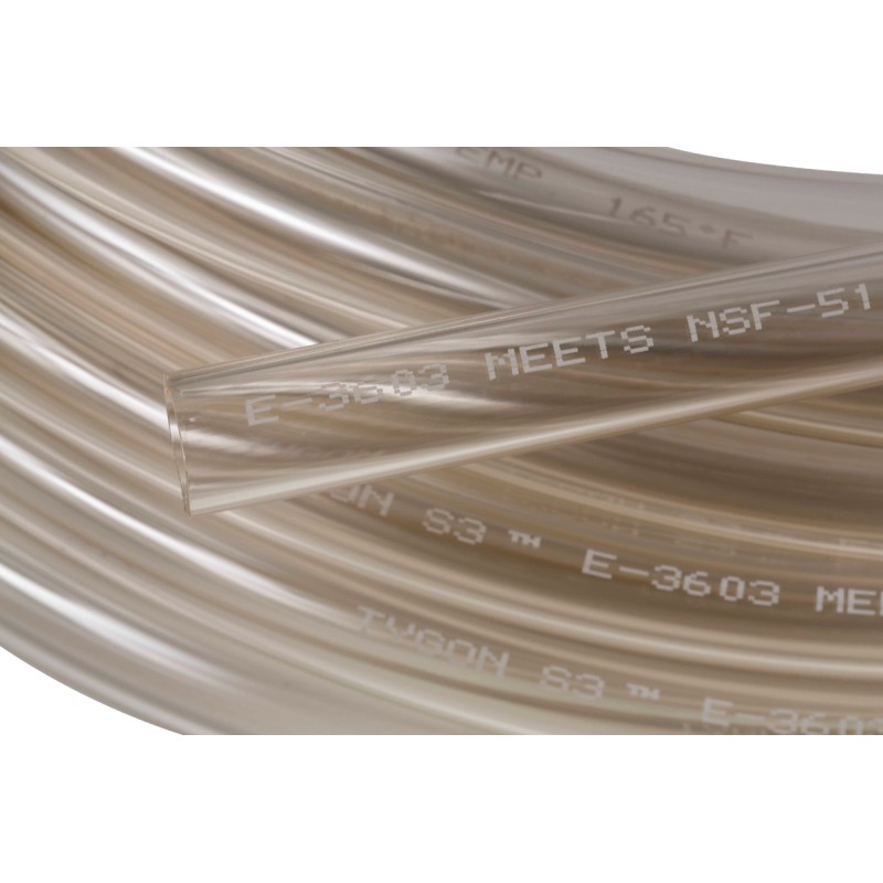 1 pcs - Saint Gobain Tygon® E-3603 Flexible Tube, Special PVC, 12.7mm ID, 28.7mm OD, Clear, 15m