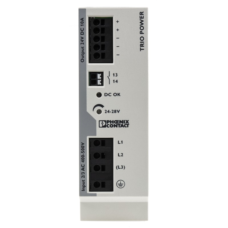 1 pcs - Phoenix Contact TRIO-PS-2G/3AC/24DC/10 Switch Mode DIN Rail Power Supply, 400V ac ac Input, 24V dc dc Output, 10A