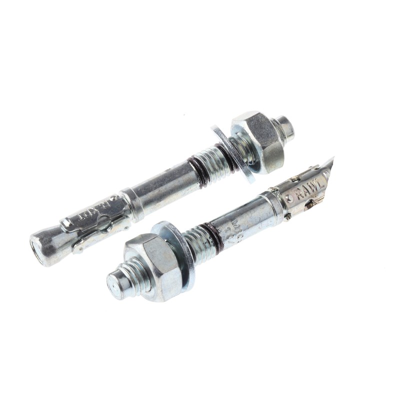 1 Pack of 10 - RawlPlug Steel Bolt Anchor 10mm x 80mm, 10mm Fixing Hole