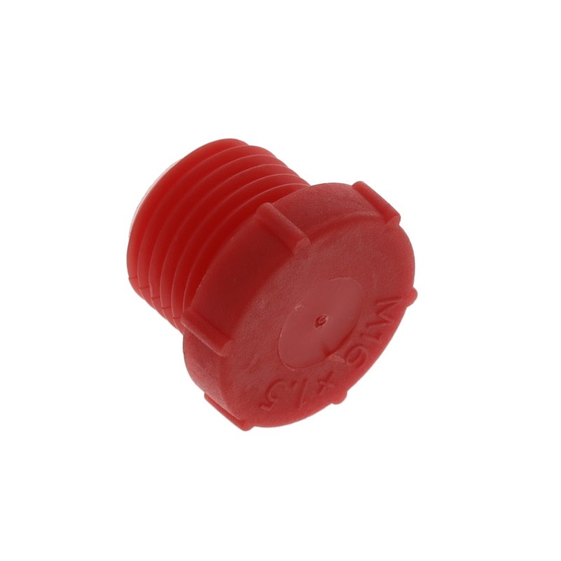 10 pcs : 12019A - METRIC THREADED PLUG:LDPE, RED,