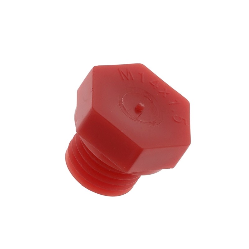 10 pcs : 12018A - METRIC THREADED PLUG:LDPE, RED,