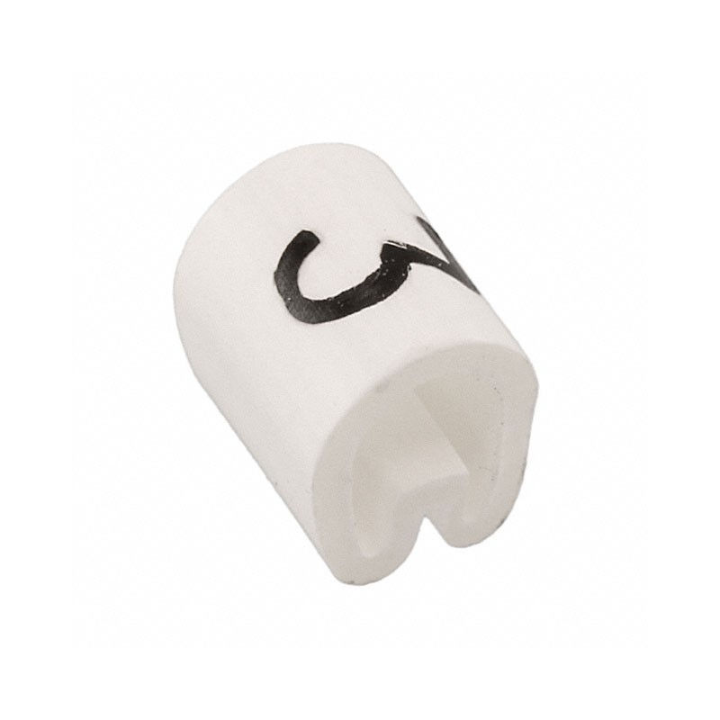 10 pcs : EC0383-000 - WIRE MARKER PUSH ON 4.5MM WHITE