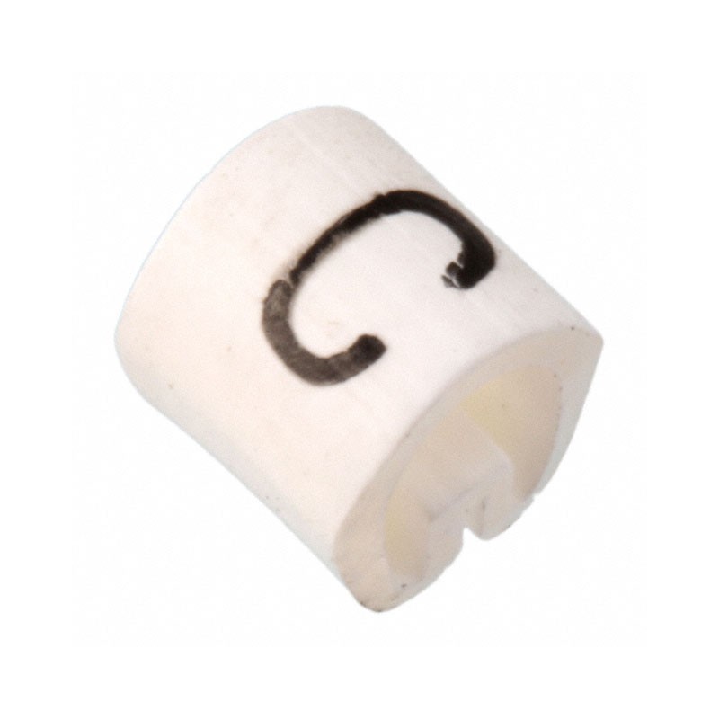10 pcs : EC0594-000 - WIRE MARKER PUSH ON 4.5MM WHITE