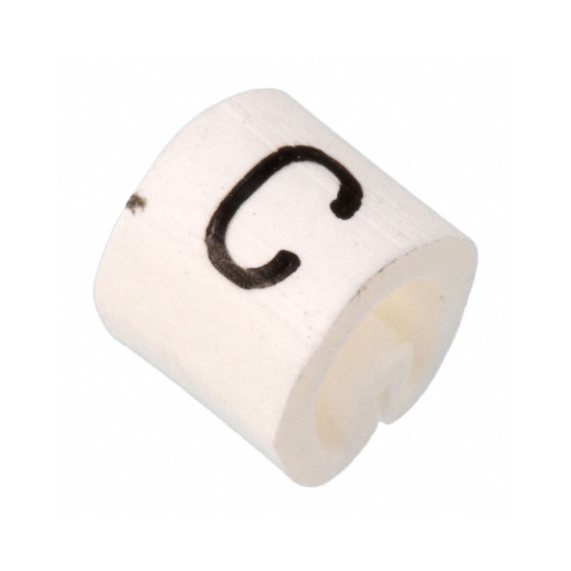 10 pcs : EC0834-000 - WIRE MARKER PUSH ON 4.5MM WHITE