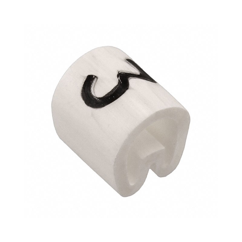 10 pcs : EC0585-000 - WIRE MARKER PUSH ON 4.5MM WHITE