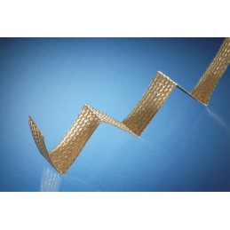 1 Reel of 30 M - Alpha Wire Braided Copper Silver Cable Sleeve, 38.1mm Diameter, 30m Length, FIT Brass Braid Series