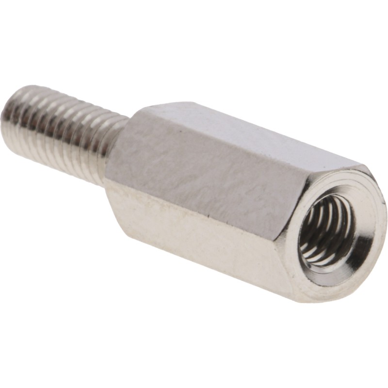 1 Pack of 50 - RS PRO Standoff, M3 x M3 Thread, 10mm Body, Brass, Male/Female, 8mm Stud