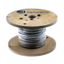 1 Reel of 30 M - Alpha Wire Expandable Braided Copper Silver Cable Sleeve, 12.8mm Diameter, 30m Length, 2174 Series