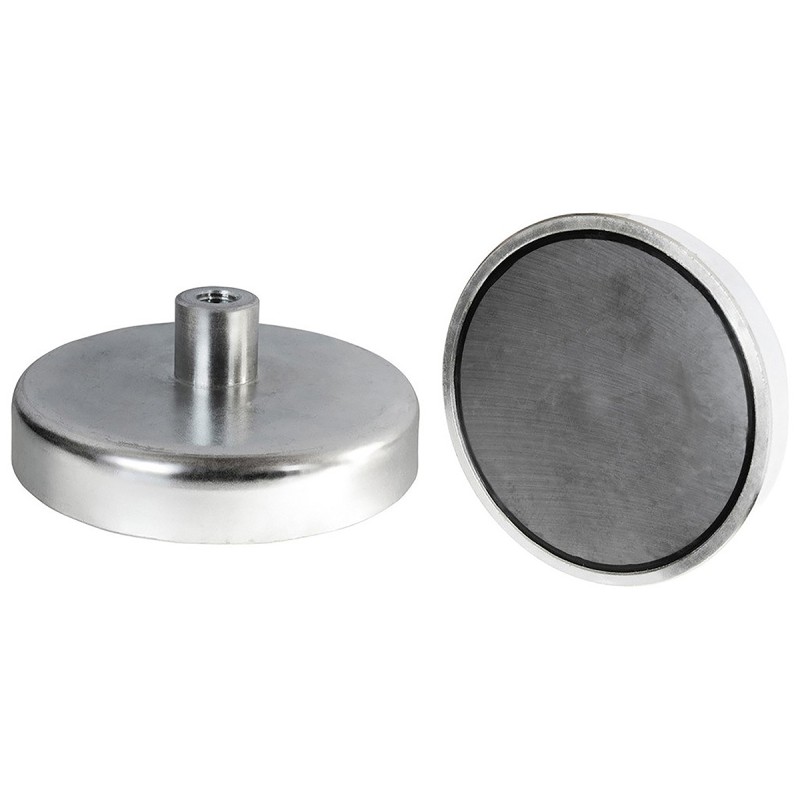 1 Pair - Eclipse Pot Magnet 8mm Threaded Hole Samarium Alloy, 1.1kg Pull