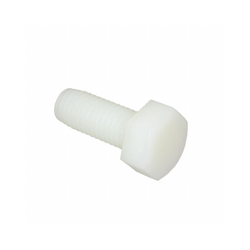 10 pcs : 50M100150J025 - HEX HEAD BOLT, NATURAL, NYLON 6/