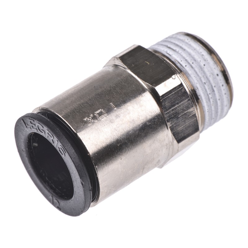 1 Pack of 2 - Legris LF3000 Series Straight Threaded Adaptor, R 3/8 Male to Push In 12 mm, Threaded-to-Tube Connection Style