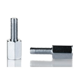 50 pcs - RS PRO Standoff, M4 x M4 Thread, 10mm Body, Steel, Male/Female, 8mm Stud