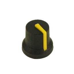 10 pcs : CL170850BR - KNOB K87MBR BLACK 6MM D YELLOW