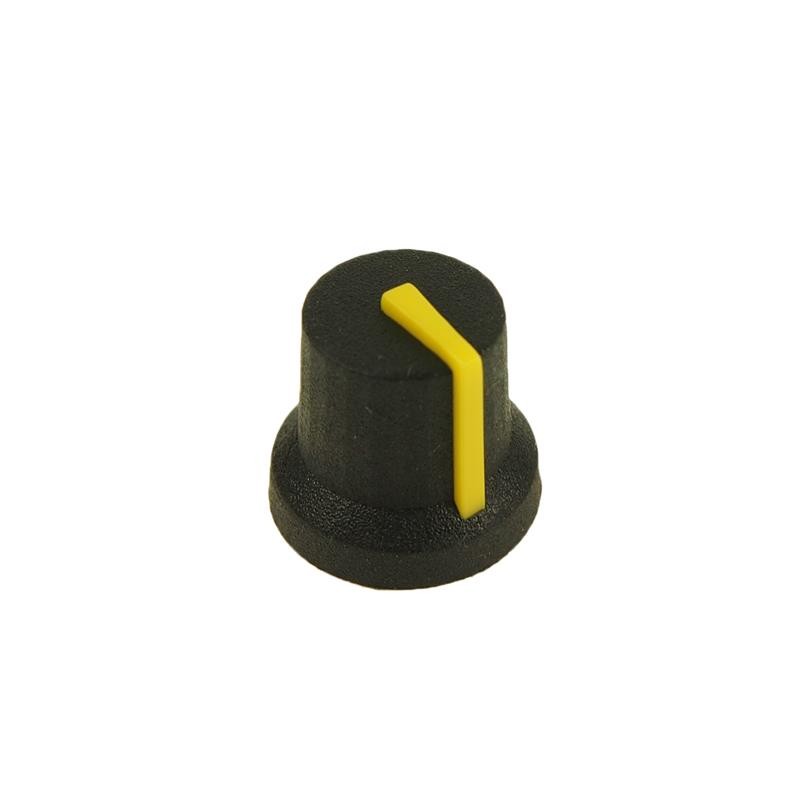 10 pcs : CL170850BR - KNOB K87MBR BLACK 6MM D YELLOW