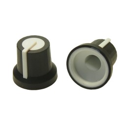 10 pcs : CL170822FR - KNOB K87MAR BLK 6MM USAD WHITE