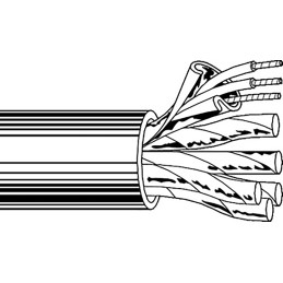 1 Reel of 304 M - Belden Screened 2 Core Line level Low Voltage signal Cable, 0.33 mm2 CSA, 3mm od, 304m, Black