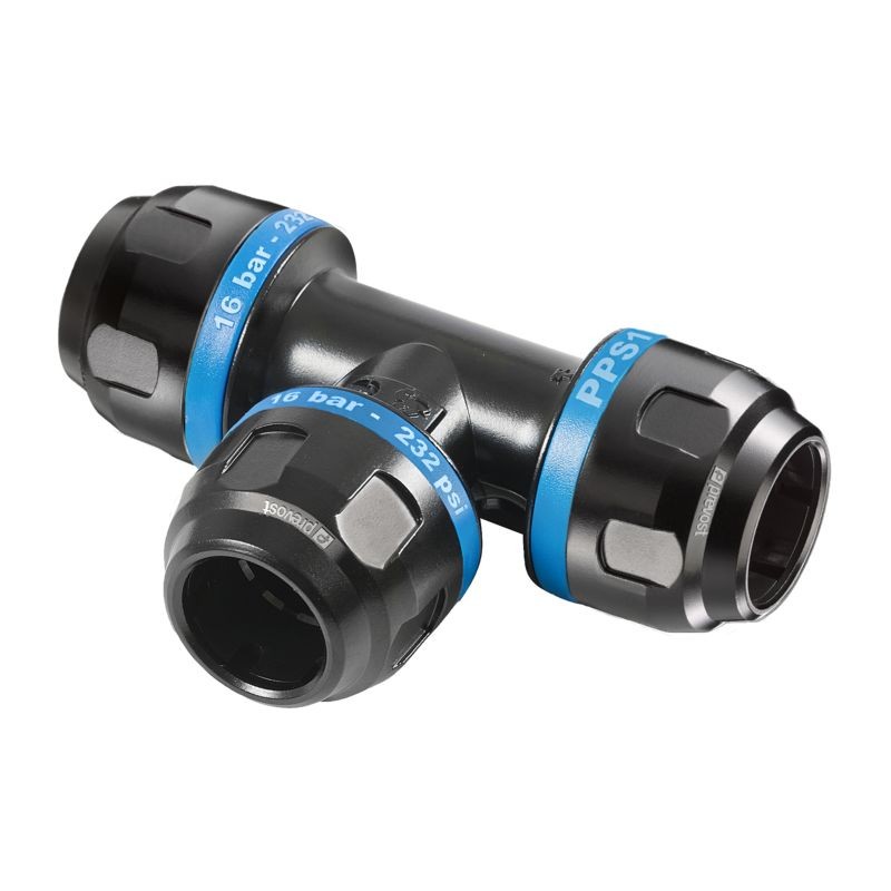 1 pcs - PREVOST 16bar Aluminium Equal Tee, 20mm outside diameter