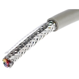 1 Reel of 50 M - Alpha Wire Multicore Data Cable, 0.23 mm², 8 Cores, 24 AWG, Screened, 50m, Grey Sheath