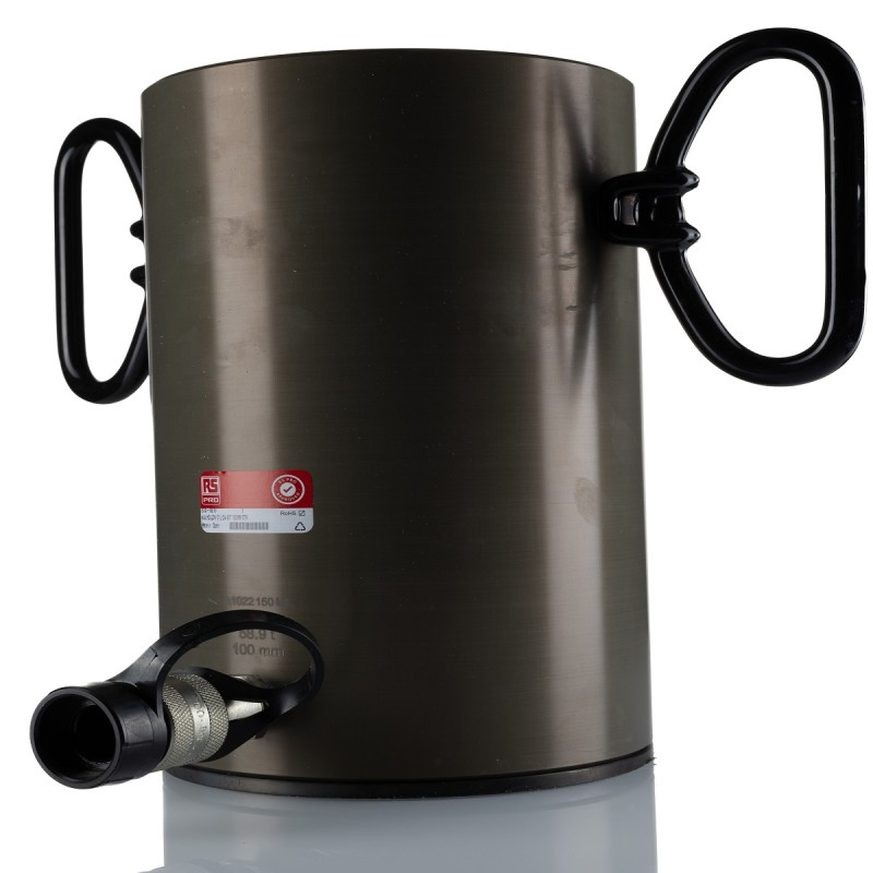 1 pcs - RS PRO Single, Portable Hollow Plunger Hydraulic Cylinders, 60t, 100mm stroke