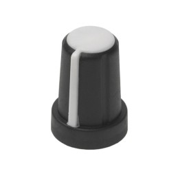 10 pcs : 1227-J - KNOB SERR W/SKIRT 0.236' PLASTIC