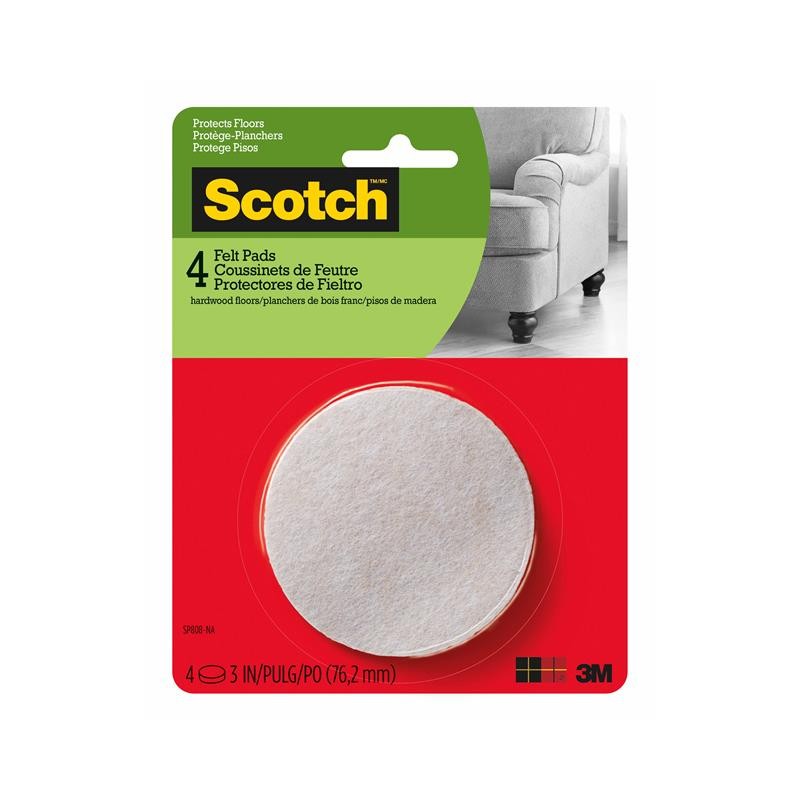 10 pcs : SP808-NA - SCOTCH ROUND FELT PADS SP808-NA,