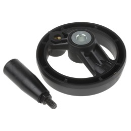 1 pcs - RS PRO Black Glass-Fibre Reinforced Technopolymer Hand Wheel, 80mm diameter